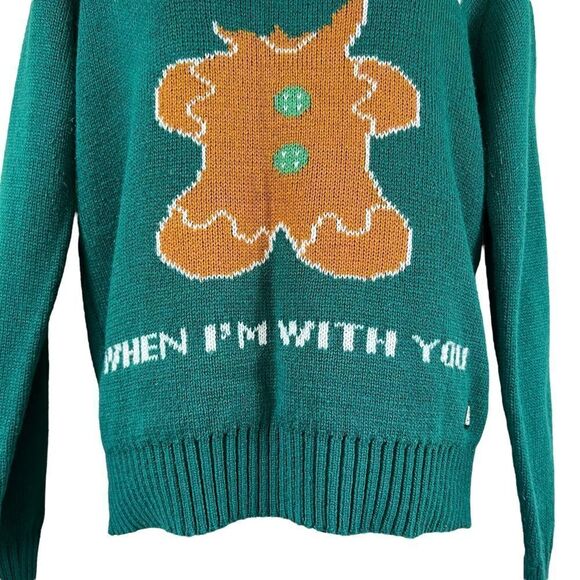 AMERICAN STITCH, Gingerbread, “I Can’t Feel My Face” Ugly Christmas Sweater - Picture 3 of 8